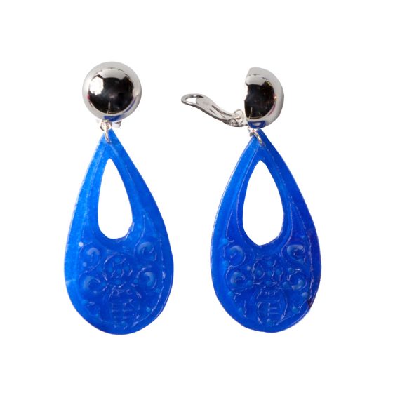 Ohrclips blaue jade