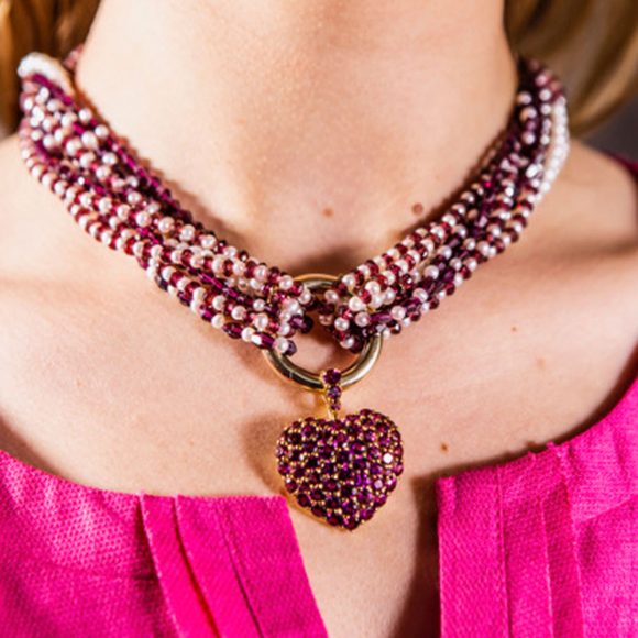 Kette granat herz