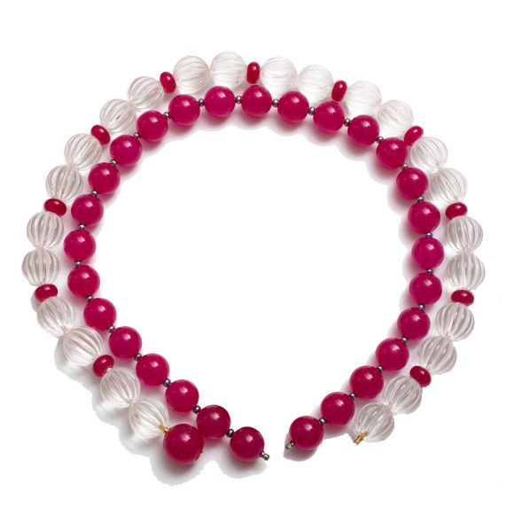 Kette weiss weinrot