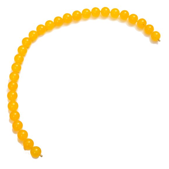 Perlenkette gelb glaenzend