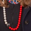 Edelstein Kette Rot Weiss
