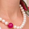 Perlenkette Mit Wechselschliesse Pink