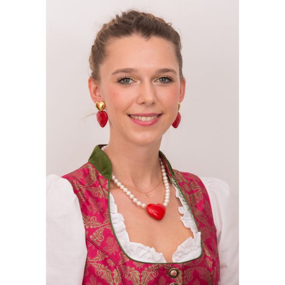 Wechselschliesse Ohrring Herz Rot