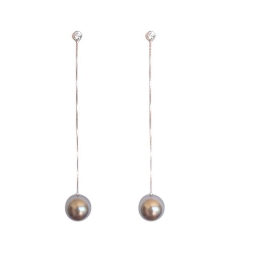 Ohrschmuck Perlen Grau