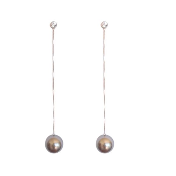 Ohrschmuck Perlen Grau